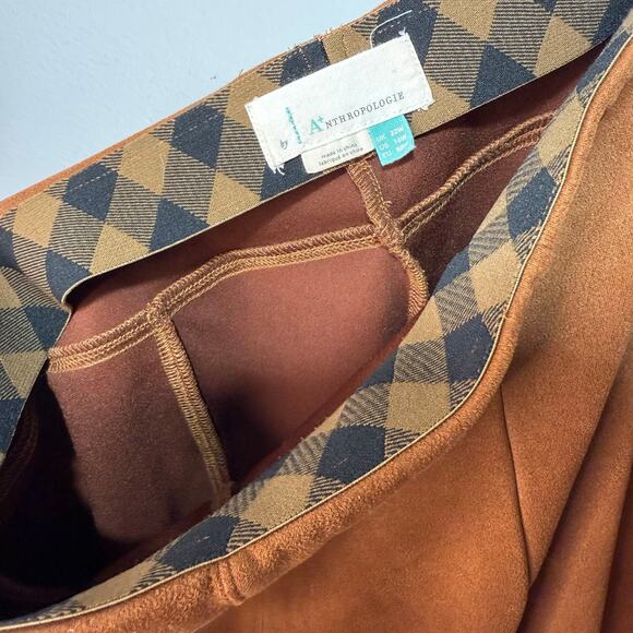 Anthropologie Pull on Pants Women’s Size 14 Brown Front Seam Zipper Inner Ankle - Picture 6 of 8